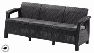 Corfu Love Seat Max - 3-sedačka - grafitová