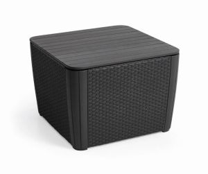 Luzon Plus - záhradný stolík s úložným priestorom - grafit