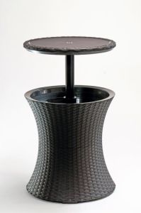 Cool Bar Rattan - stolík s chladničkou - hnedý