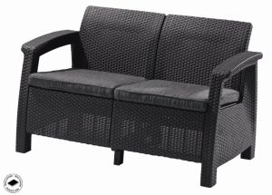 Corfu Love Seat - dvojsedačka - grafitová