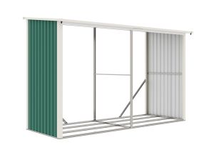 WOH 682 - prístrešok na drevo 302 x 119 cm - zelený