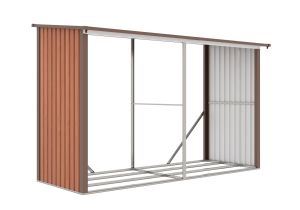 WOH 682 - prístrešok na drevo 302 x 119 cm - hnedý