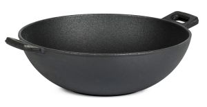 Liatinový WOK na grilovanie - 24 cm