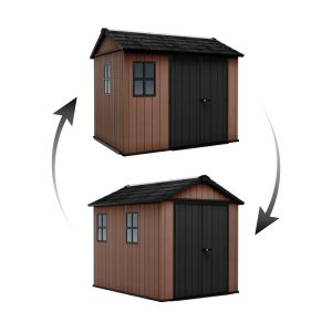 Newton Plus wide 9x7,5 - záhradný domček s podlahou - hnedý