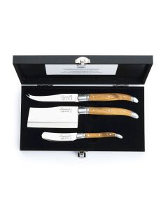 Luxury - nože na syr 3 ks, rukoväť olivové drevo